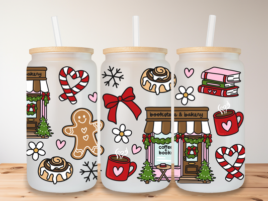 Bookstore & Bakery 16oz Glass Can