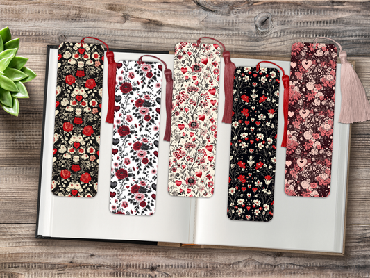 Valentine's Day Florals Metal Bookmarks