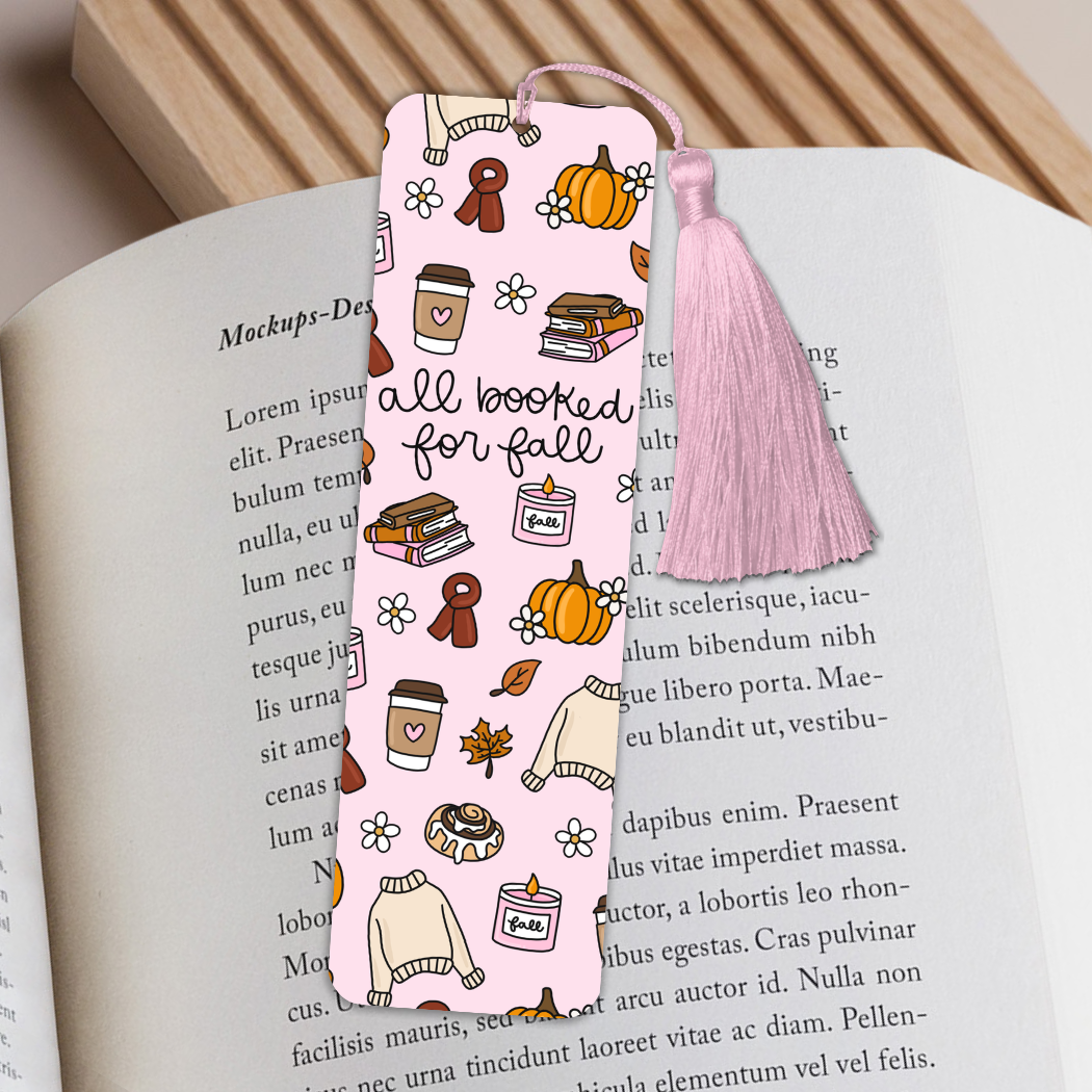All Booked for Fall Metal Bookmarks