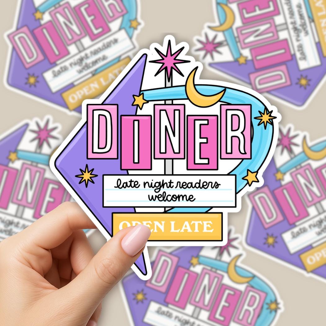 Diner - Late Night Readers Welcome Sticker