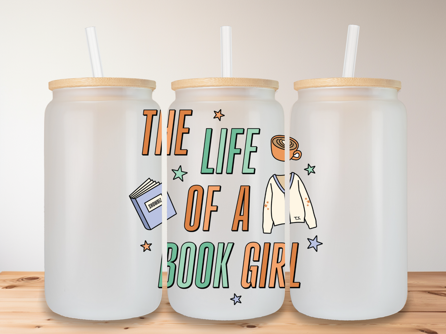 Life of a Book Girl 16oz Glass Can