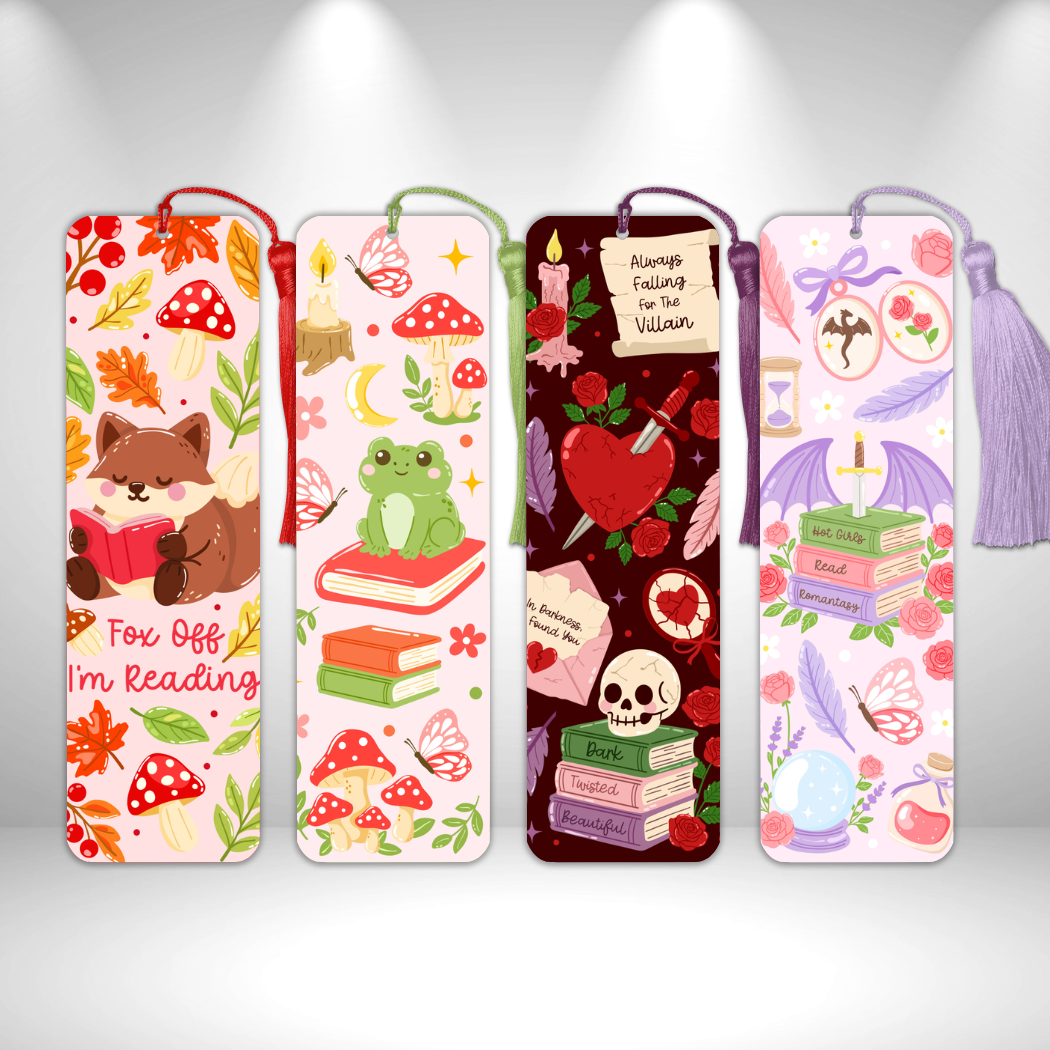 Whimsical, Romantasy, Dark Academia Metal Bookmarks