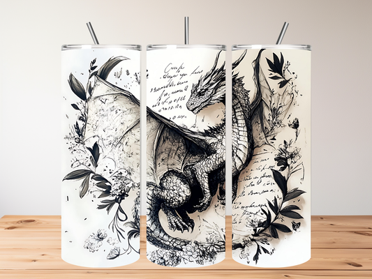 Dragon Book Lover 20oz Skinny Tumbler