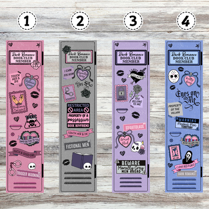 Dark Romance Book Club Lockers Metal Bookmarks