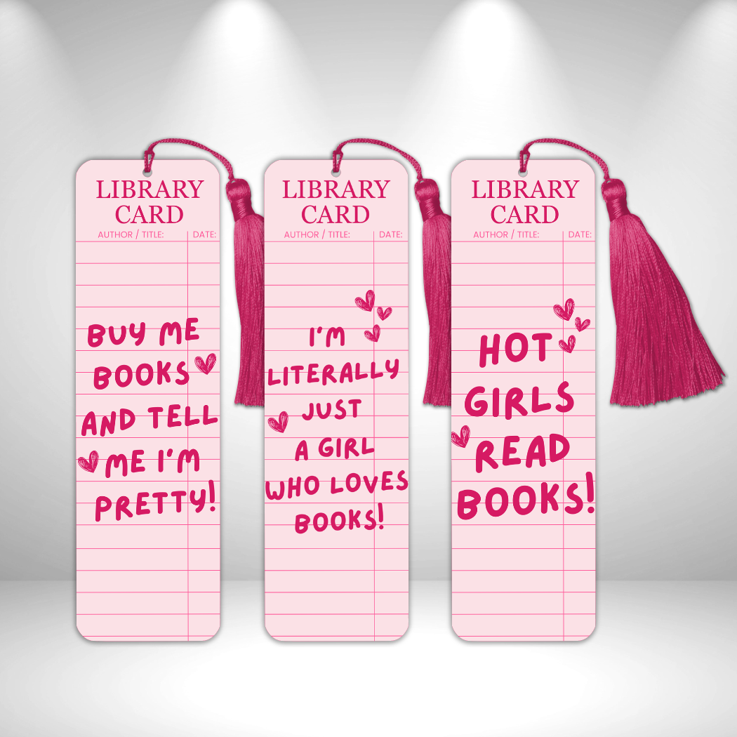 Library Card Metal Bookmarks