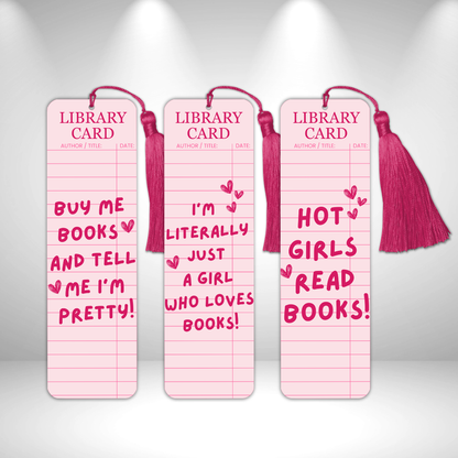 Library Card Metal Bookmarks