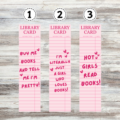 Library Card Metal Bookmarks