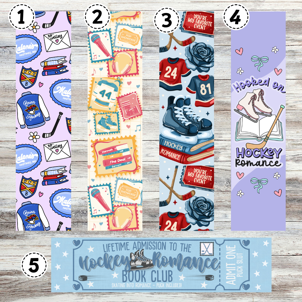 Hockey Romance Metal Bookmarks