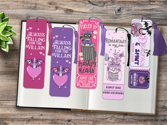 Villain, Romantasy & Dragons Metal Bookmarks