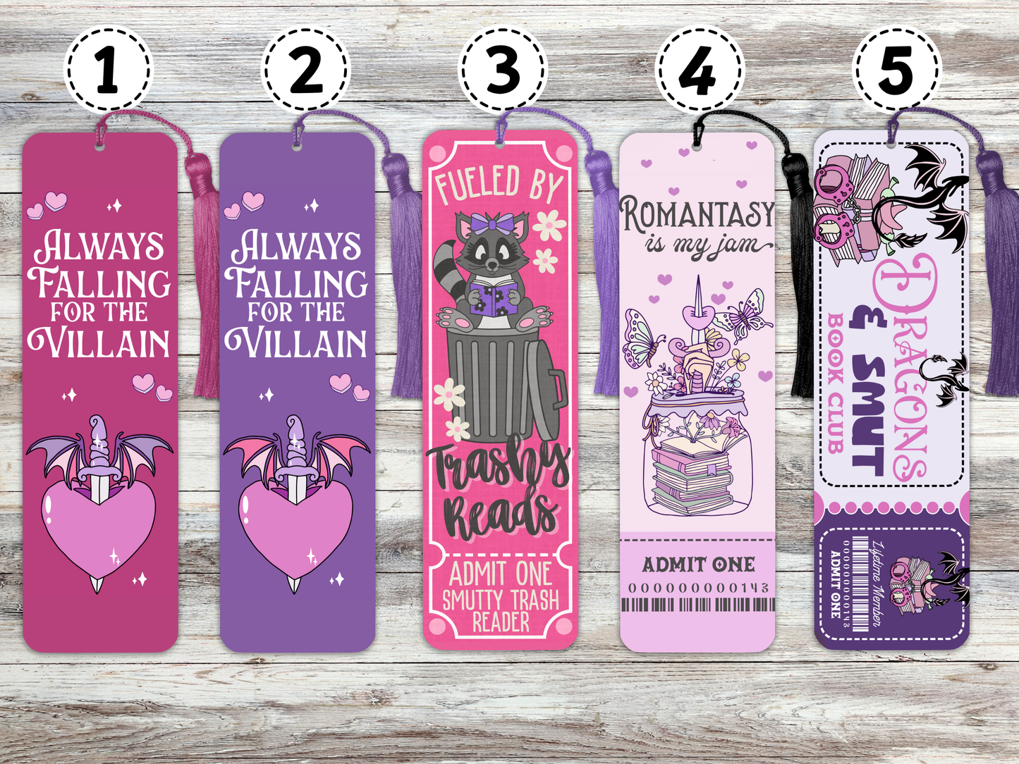 Villain, Romantasy & Dragons Metal Bookmarks