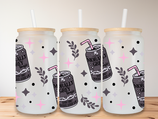 Morally Grey Soda Can 16oz Glass Can