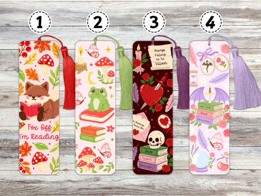 Whimsical, Romantasy, Dark Academia Metal Bookmarks