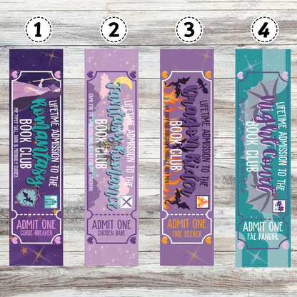 Romantasy, Fantasy Romance, Dragon Rider, Night Court Book Club Tickets Metal Bookmarks