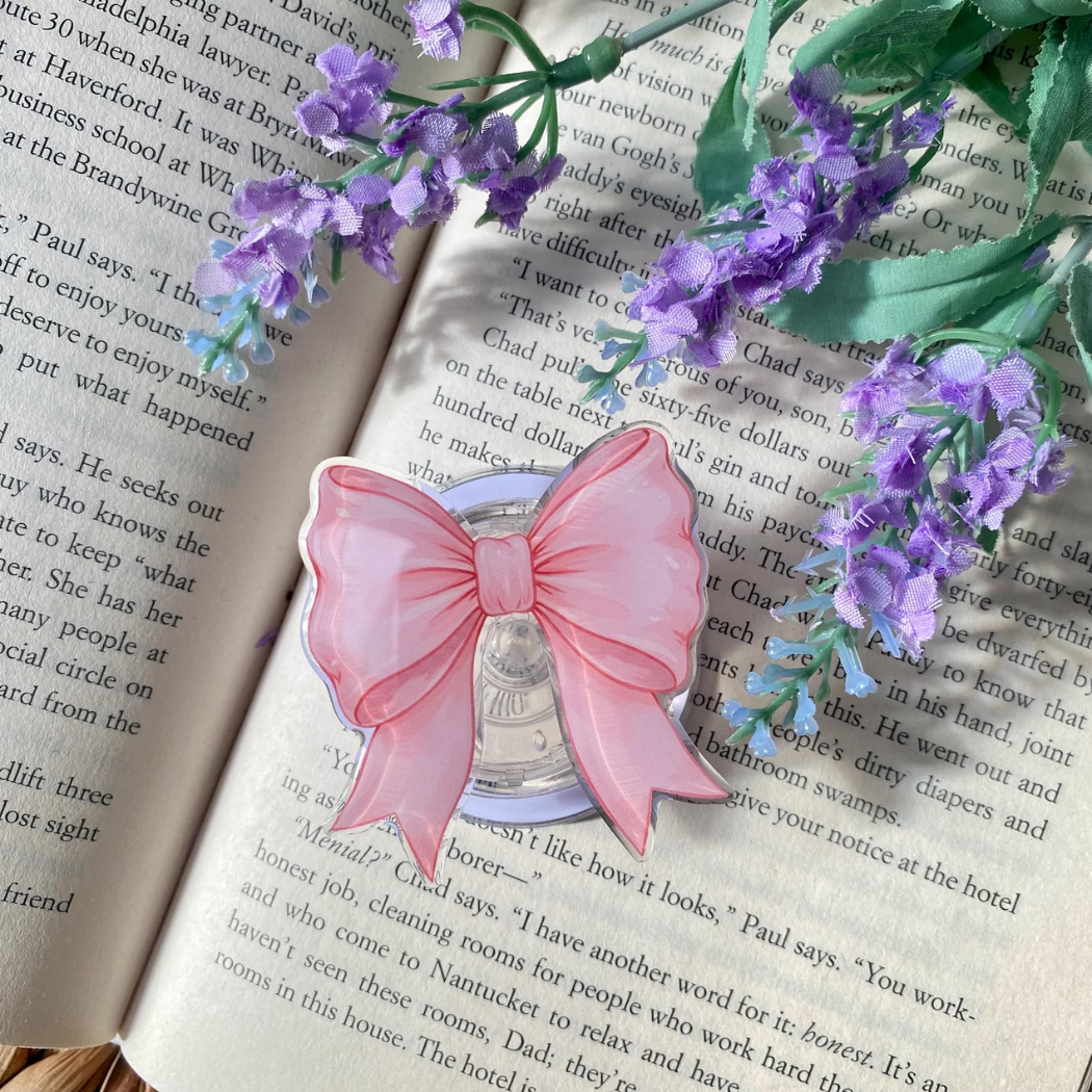 Pink Bow - Magnetic Grip for E-Readers and Phones