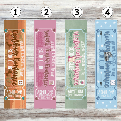 Cowboy, Small Town, Historical, Hockey Romance Book Club Tickets Metal Bookmarks