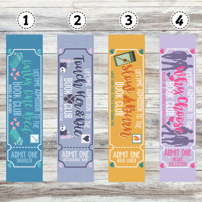 Only One Bed, Touch Her & Die, Slow Burn, Why Choose Book Club Tickets Metal Bookmarks