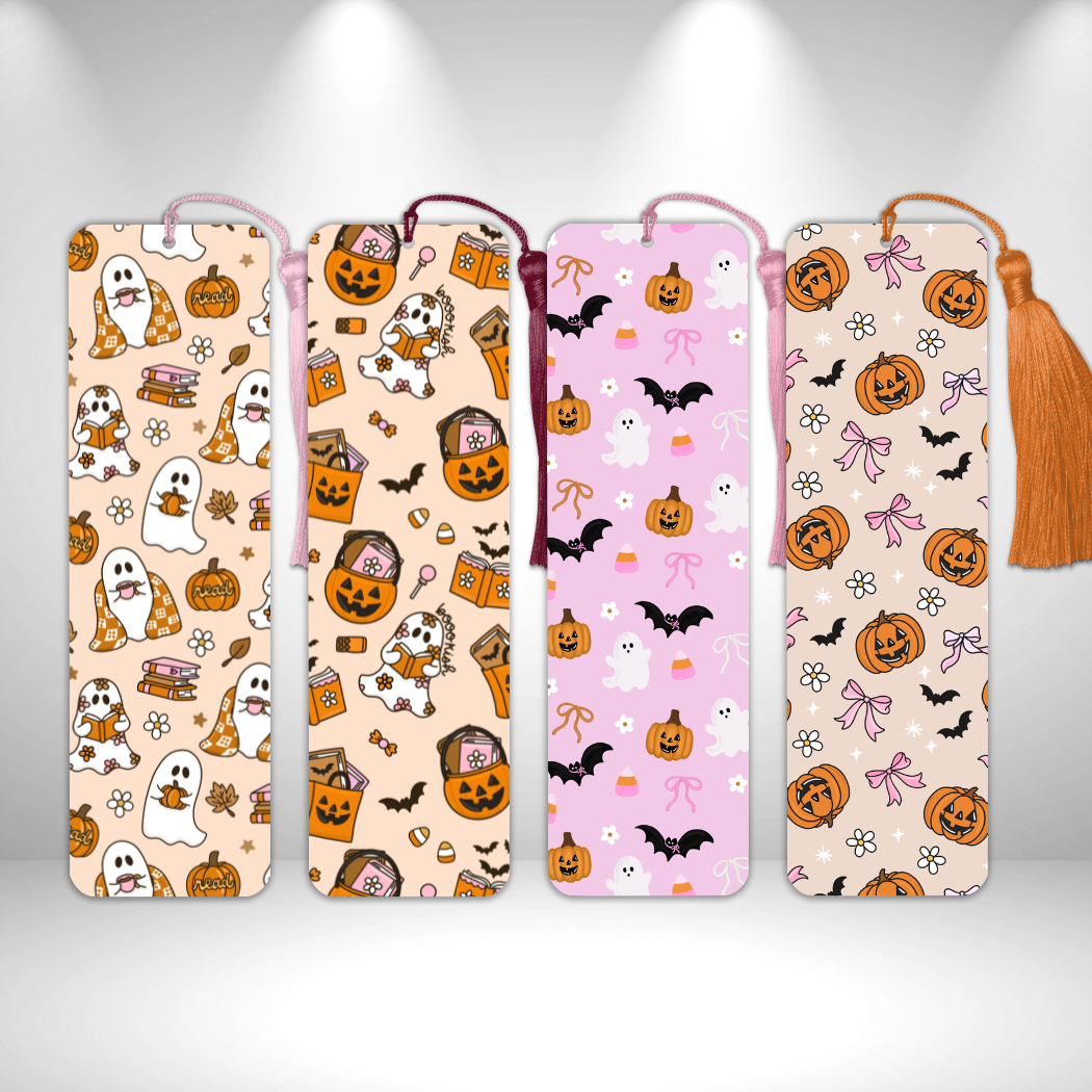 Bookish Ghost Halloween Metal Bookmarks