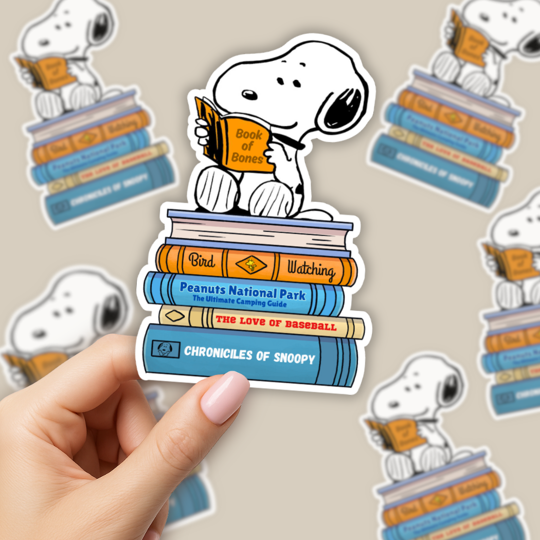 Snoopy Book Stack Sticker