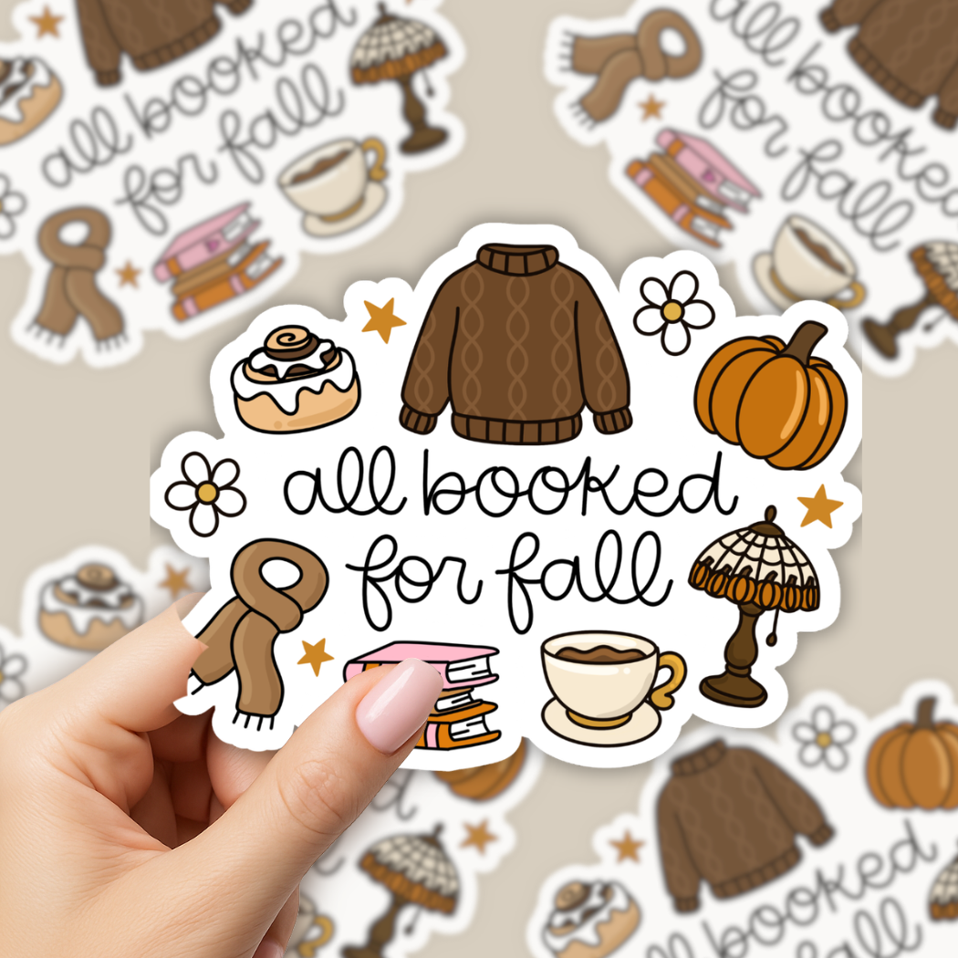 All Booked for Fall Sticker