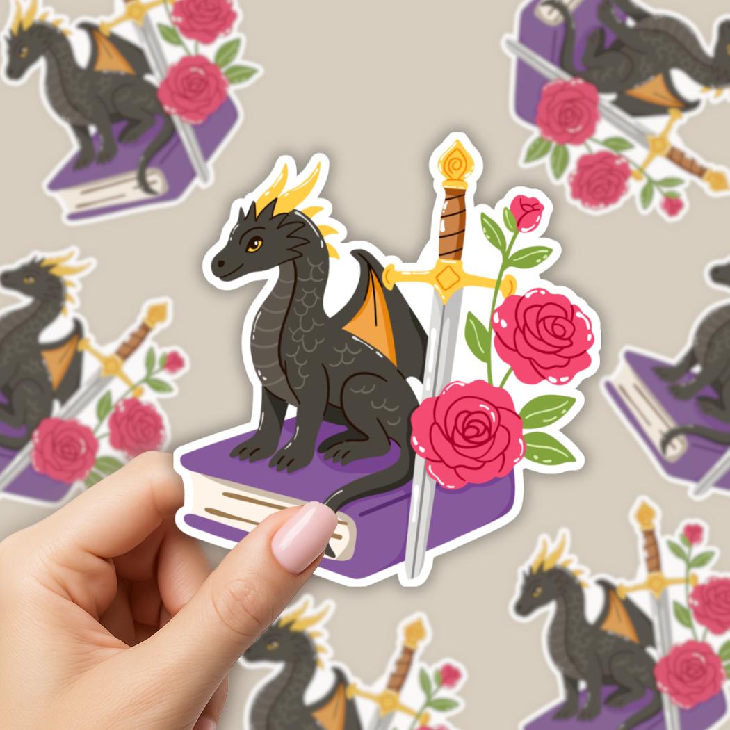 Romantasy Book Dragon Sticker