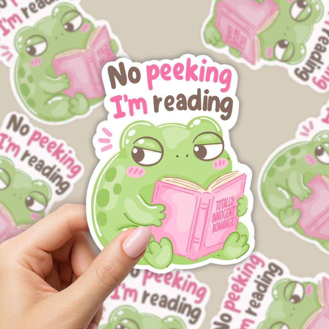 No Peeking I'm Reading Sticker